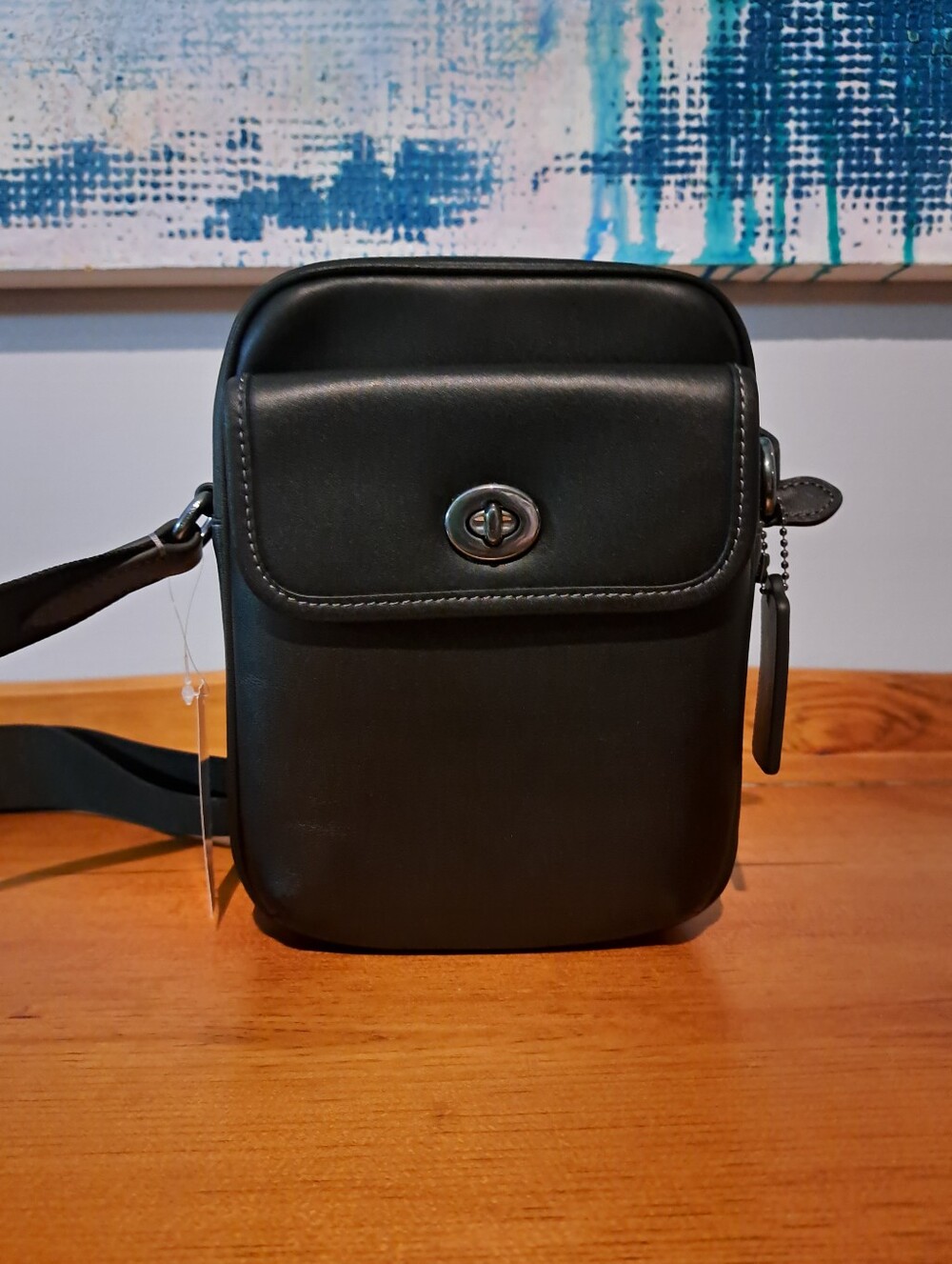 Coach Black Leather Turnlock Crossbody